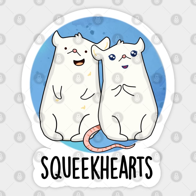 Squeekhearts Cute Mouse Sweetheart Pun Sticker by punnybone